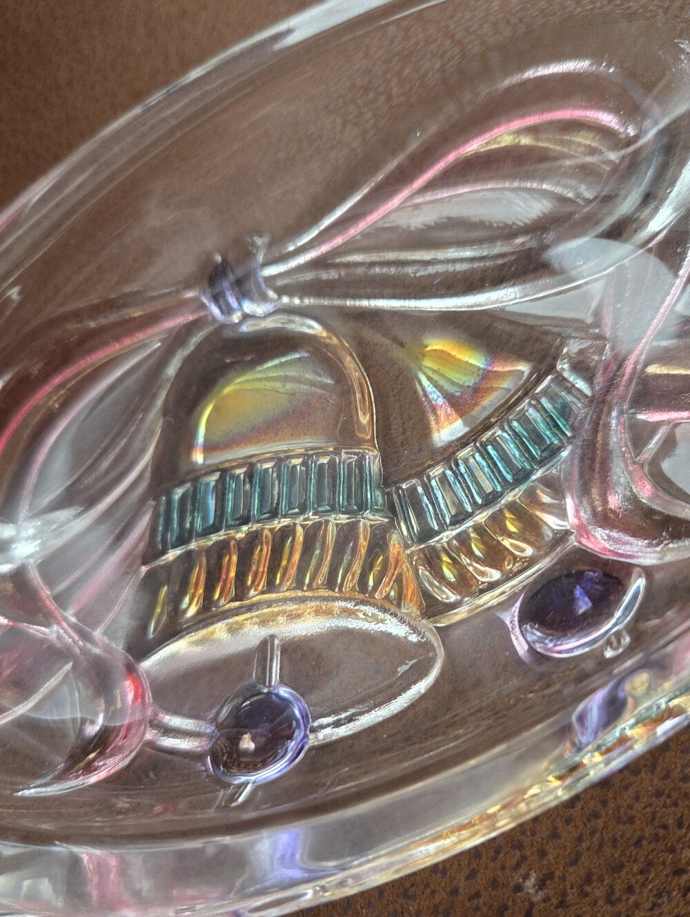 Vintage Mikasa Savoir Vivre Crystal Holiday Bells Candy Dish